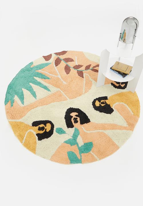 Sixth Floor - Fem cotton tufted round rug - multi