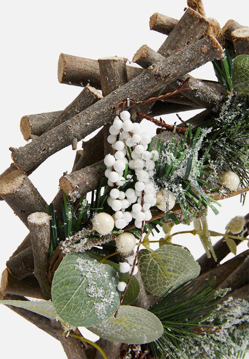 H&S - Rustic Christmas tree wreath - natural