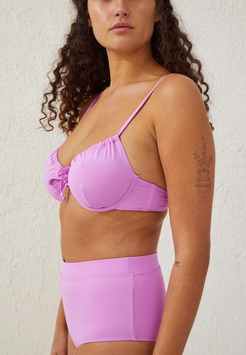 Cotton On - Half wire bra bikini top - digital orchid