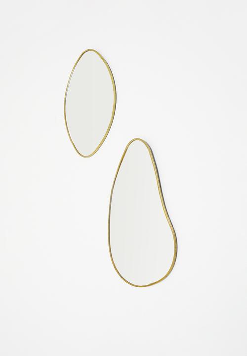Sixth Floor - Organic mirror set of 2 - gold