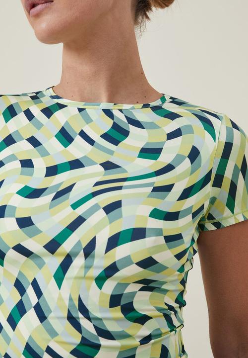 Cotton On - Drew crew neck short sleeve top - eve warped lively green