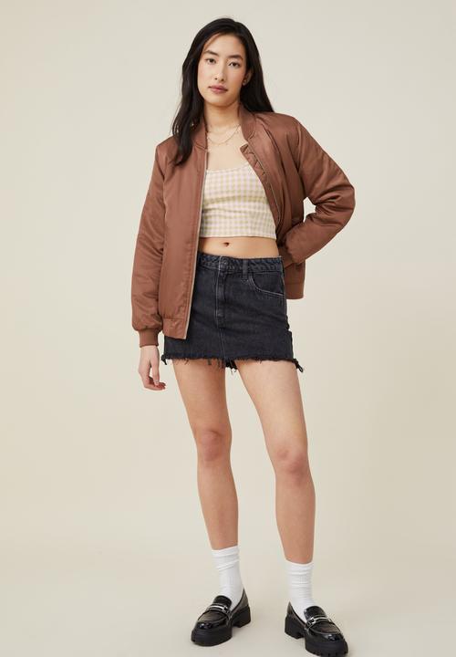 Cotton On - Ebony scoop neck tank - soft khaki/sweet mauve houndstooth