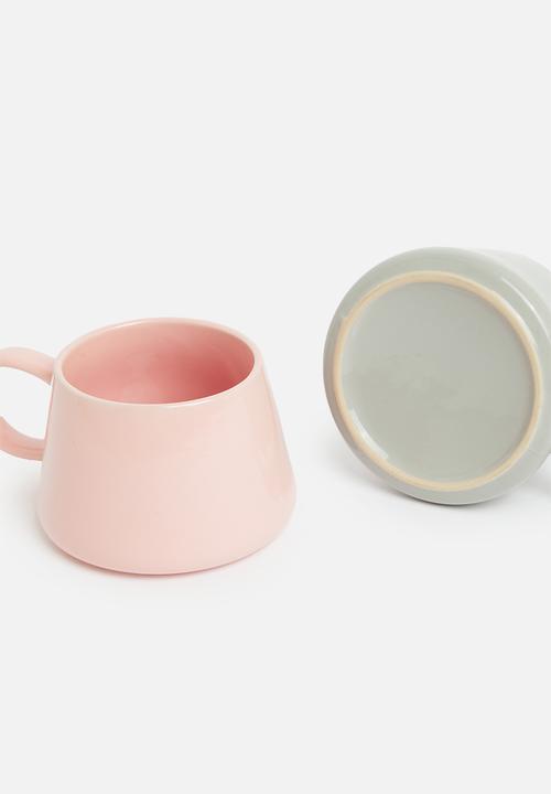 Sixth Floor - Sisma mug set of 4 - pink & grey