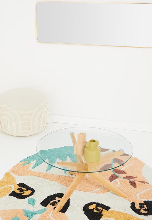 Sixth Floor - Crista glass & wood coffee table - clear