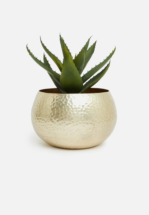 Sixth Floor - Hammered planter oval - gold