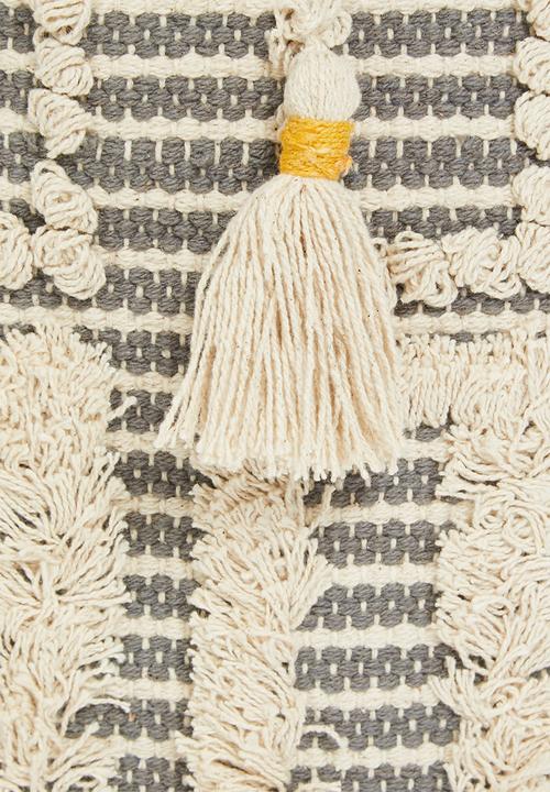 Sixth Floor - Alex tufted basket - grey & yellow