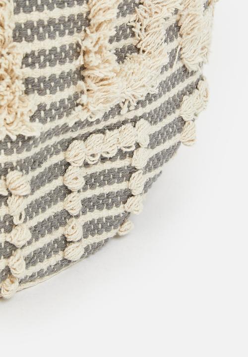 Sixth Floor - Alex tufted basket - grey & yellow