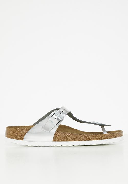Birkenstock - Gizeh sfb metallic leather narrow - metallic silver