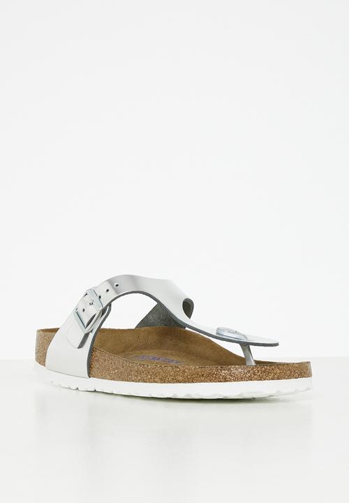 Birkenstock - Gizeh sfb metallic leather narrow - metallic silver