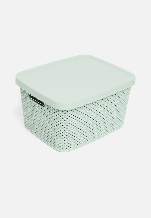 Storage Solutions - Lidded storage basket - green