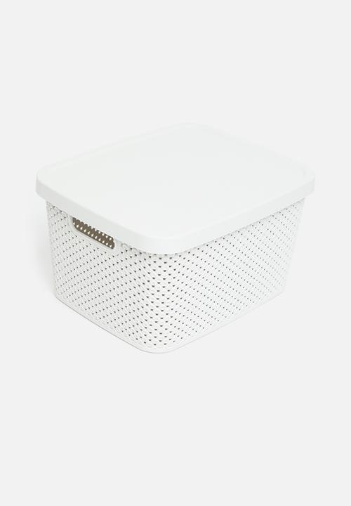Storage Solutions - Lidded storage basket - ecru