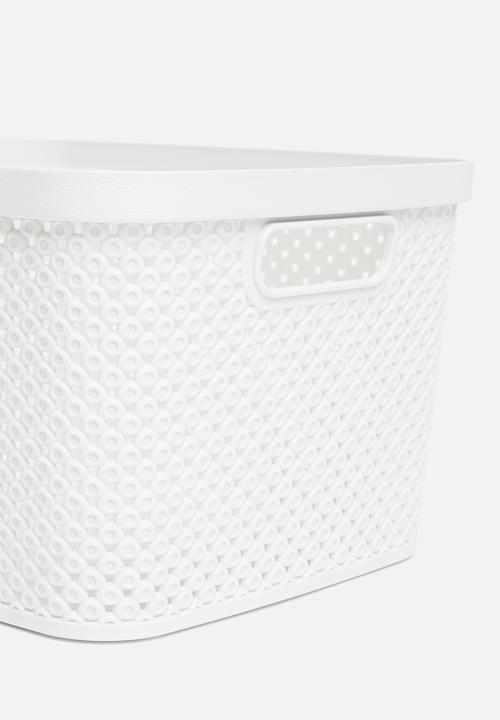 Storage Solutions - Lidded storage basket - ecru