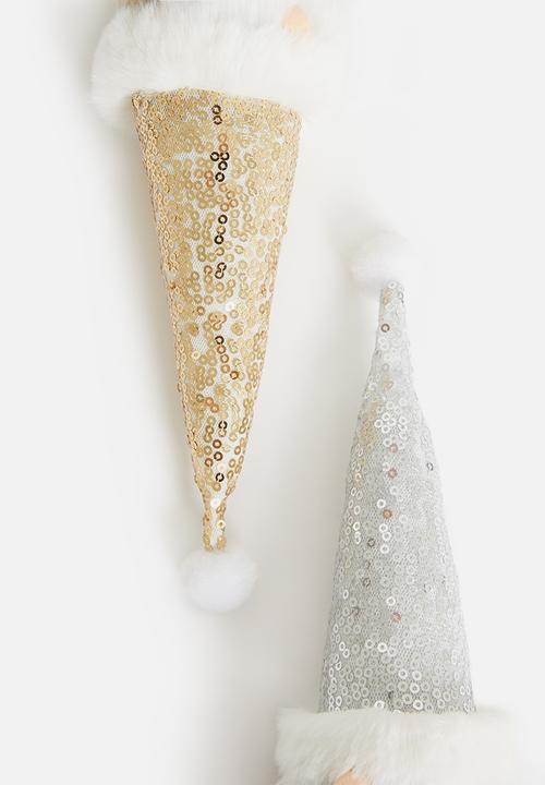H&S - Santa set of 2 - gold & silver