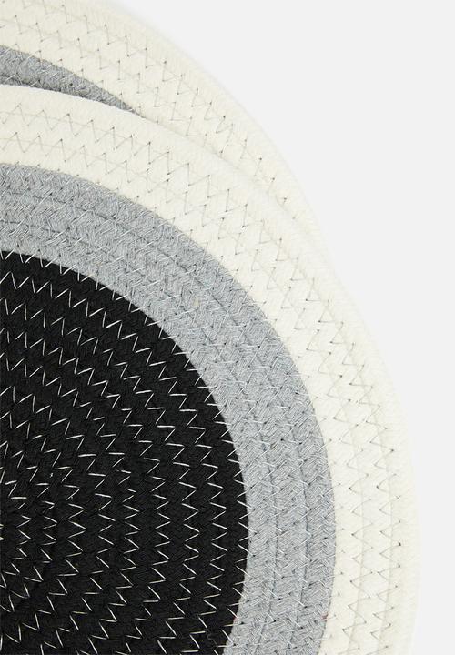 Sixth Floor - Ero cottton rope placemat set of 4 - charcoal