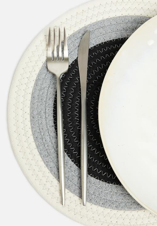 Sixth Floor - Ero cottton rope placemat set of 4 - charcoal