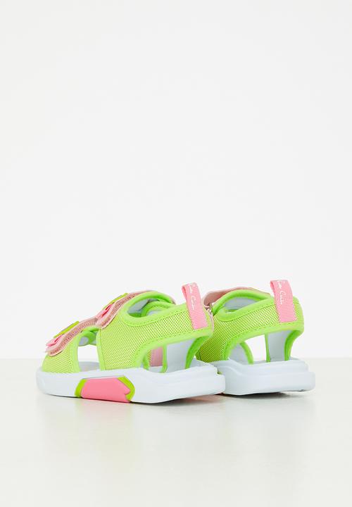 Pierre Cardin - Girls hook and loop fastener strap sandal - neon & pink