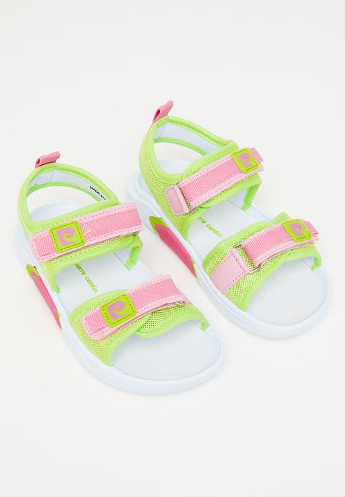Pierre Cardin - Girls hook and loop fastener strap sandal - neon & pink