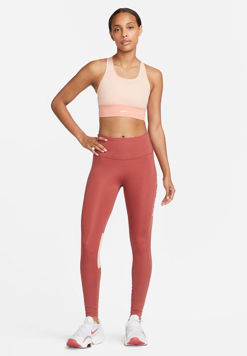 Nike - W nk swsh lngln bra - arctic orange/lt madder root/white