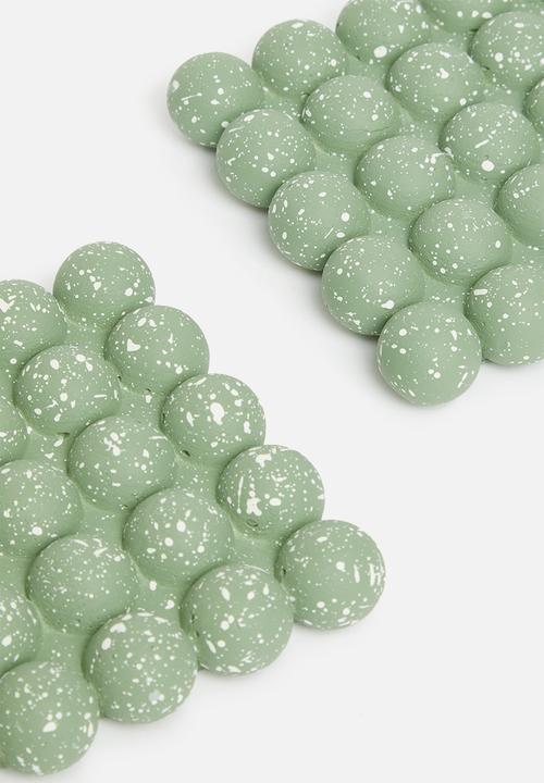 Sixth Floor - Fizz resin coaster set of 4 - sage