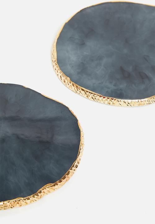 Sixth Floor - Era resin coaster set of 4 - obsidian