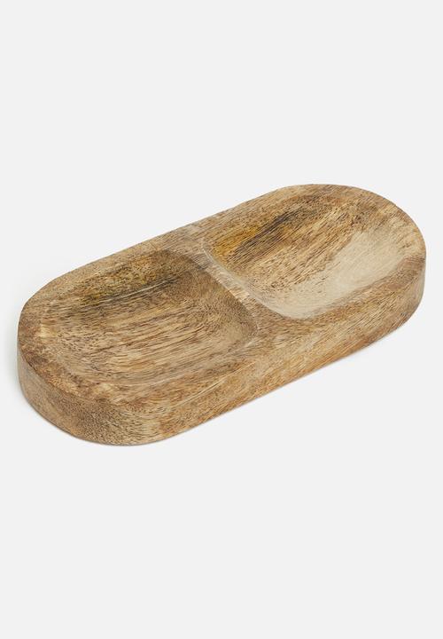 Excellent Houseware - Mango wood trinket tray - natural