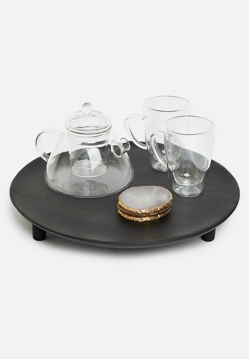 H&S - Lippy mango wood tray - black