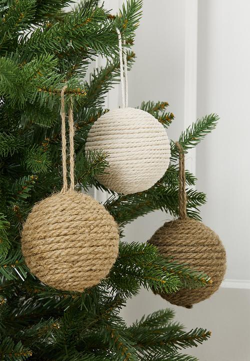 H&S - Jute Christmas Balls - multi