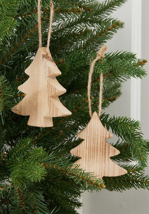 H&S - Cut-out Christmas tree decor - natural