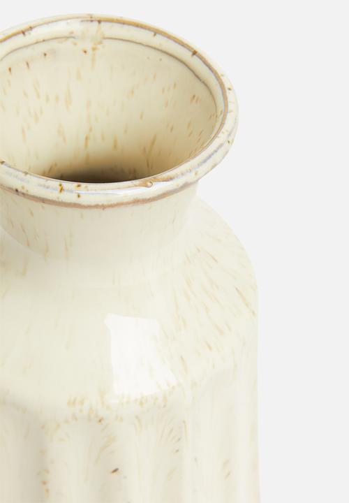 Sixth Floor - Que speckle stoneware vase - white