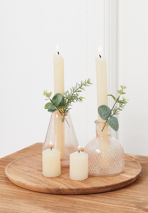 H&S - Wooden candle plate - natural
