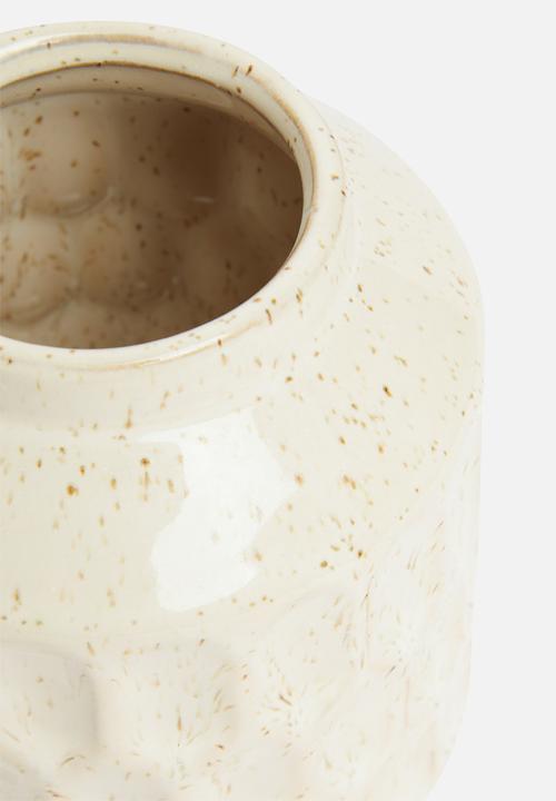 Sixth Floor - Rio speckle stoneware vase - white