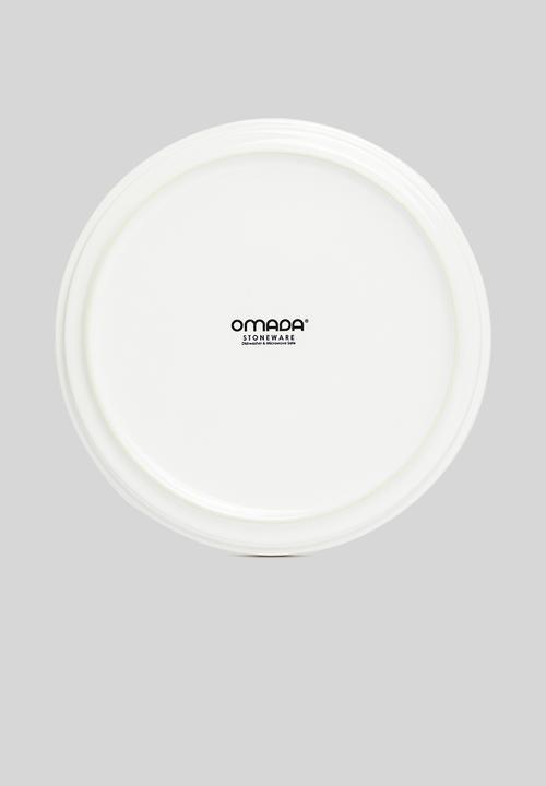 Omada - Flat stackable side plate - white