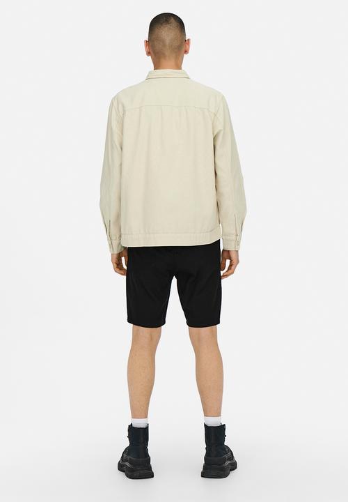 Only & Sons - Onslinus shorts linen  - black