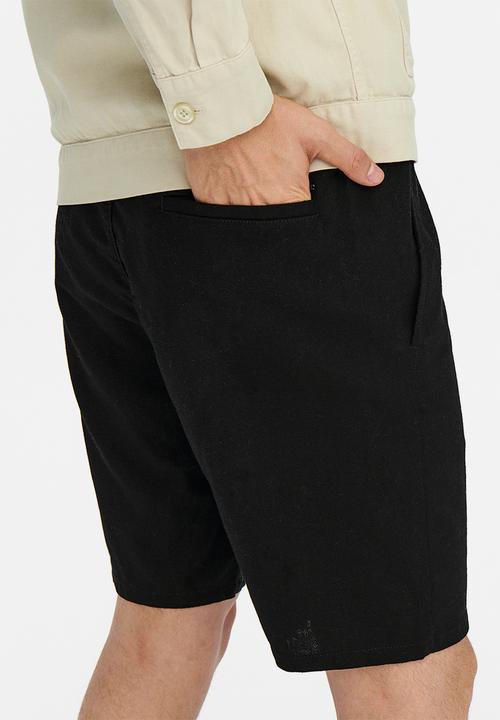 Only & Sons - Onslinus shorts linen  - black