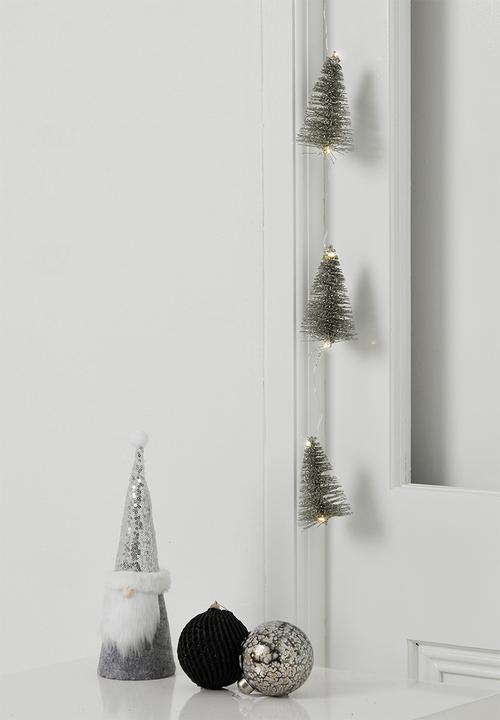 H&S - Mini LED Christmas tree garland - silver
