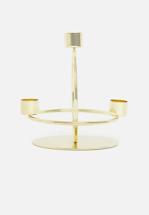 Sixth Floor - Orbit dinner candle holder - gold