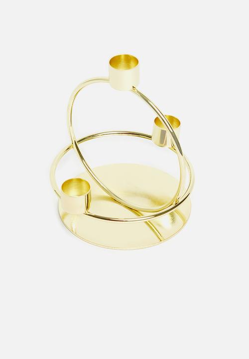 Sixth Floor - Orbit dinner candle holder - gold