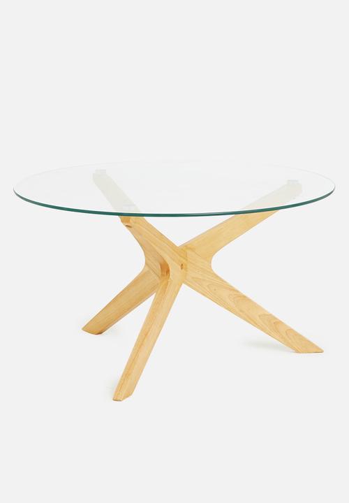 Sixth Floor - Crista glass & wood coffee table - clear
