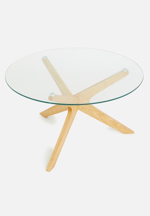 Sixth Floor - Crista glass & wood coffee table - clear