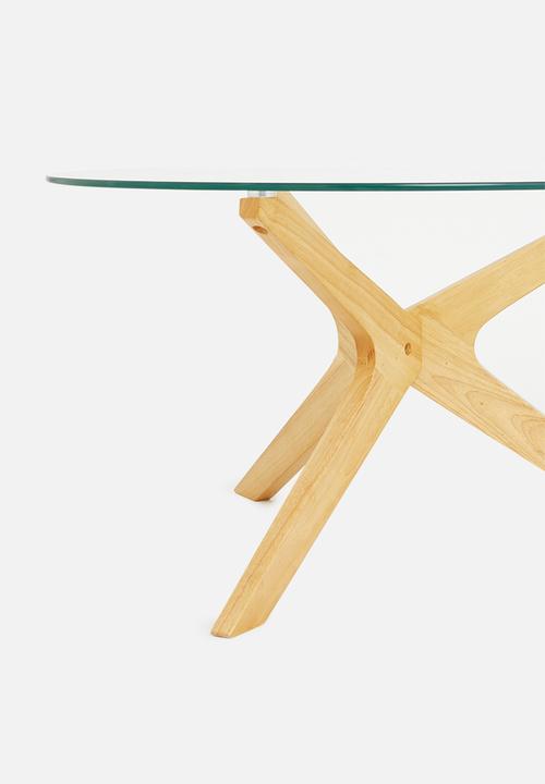 Sixth Floor - Crista glass & wood coffee table - clear