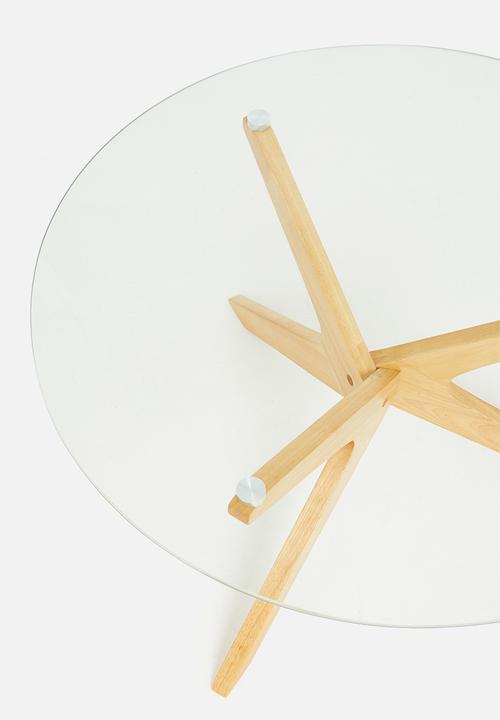 Sixth Floor - Crista glass & wood coffee table - clear