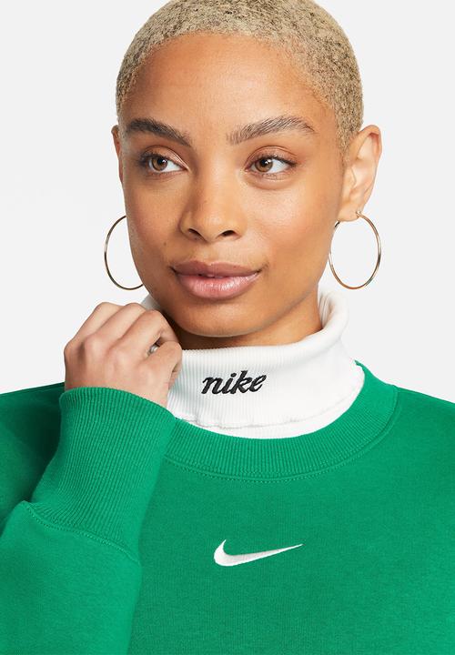 Nike - W nsw phnx flc os crew - malachite/sail
