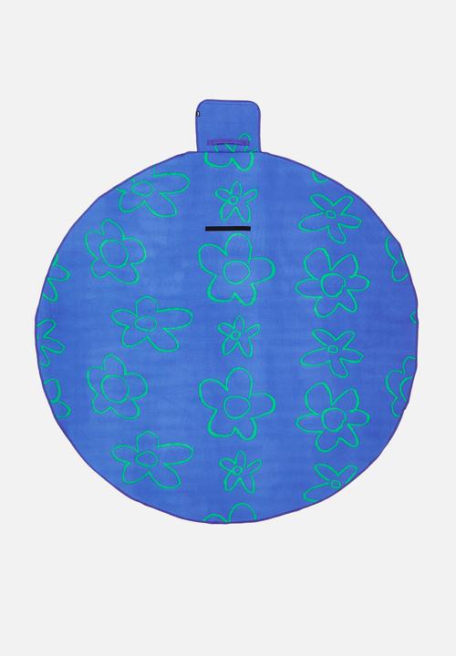 Typo - Shaped picnic rug-keyline daisy dark blue