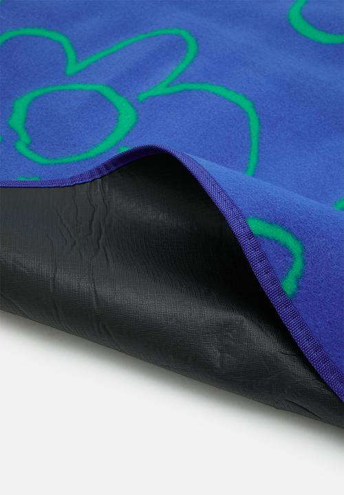 Typo - Shaped picnic rug-keyline daisy dark blue