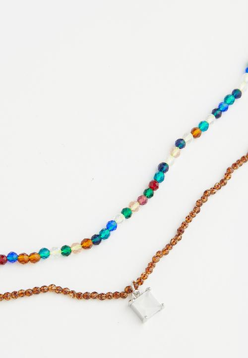 Superbalist - Beaded layered necklace - multi 