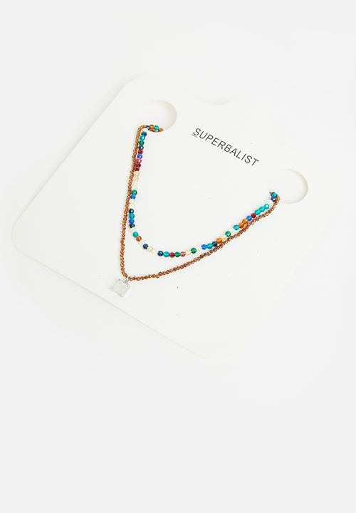 Superbalist - Beaded layered necklace - multi 