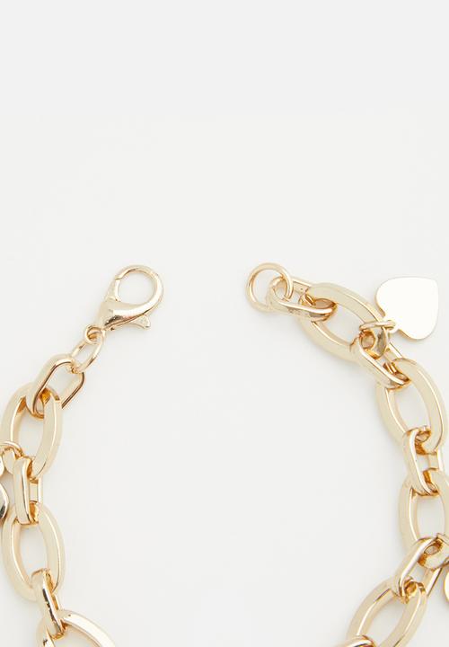 Superbalist - Janice heart charm bracelet - gold