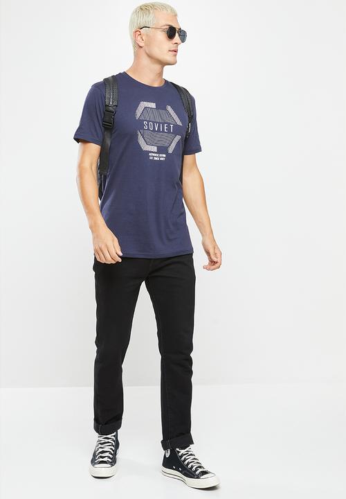 SOVIET - M ernesto short sleeve logo tee - navy