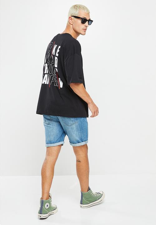 Trendyol - Make good things happen oversized fit tee - black