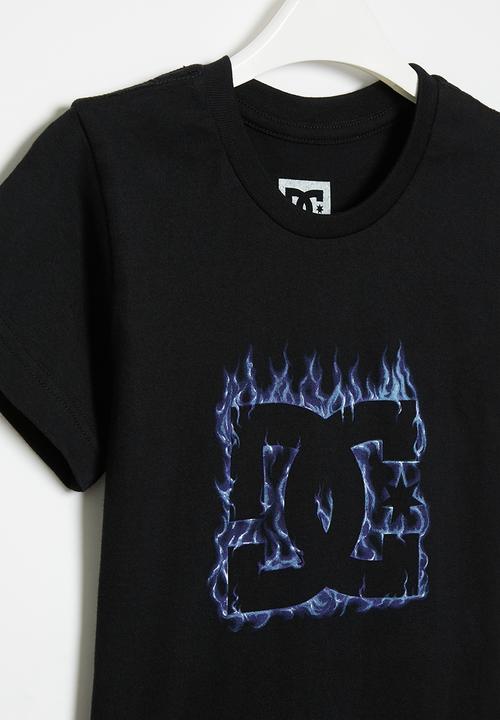DC - Blue flame short sleeve boy - black